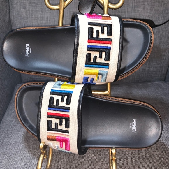 fendi colorful slides